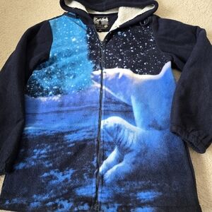 Run North RN1982 Polar Bear Sherpa Lined Zip Hoodie Jacket – Small / Medium